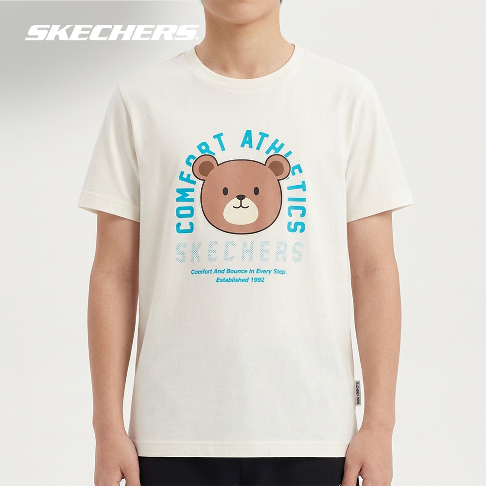 Skechers สเก็ตเชอร์ส เสื้อยืดแขนสั้นเด็กผู้ชาย Boys Comfort Athletic Short Sleeve Tee - SL424B657-OW02