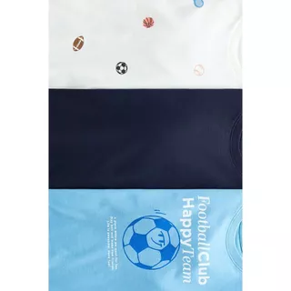 H&M(เอชแอนด์เอ็ม) ชุดเสื้อยืดคอตตอน 3 ตัว Boys 3-pack cotton T-shirts 1318941_2