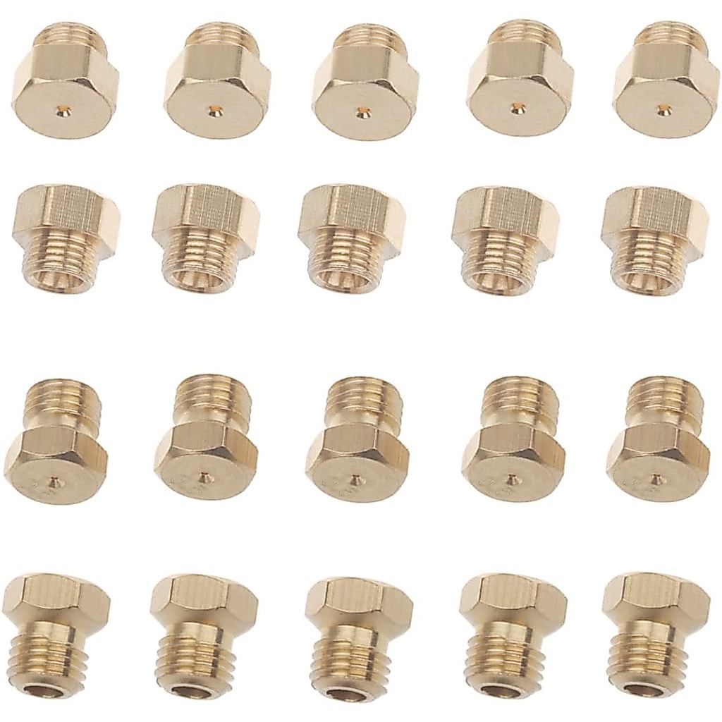 20 ชิ้นทองเหลือง Jet หัวฉีด, M6 x 0.75 มม.และ M5 x 0.5/0.5 มม.และ 0.68 มม.หัวฉีด, DIY Burner อะไหล่ส
