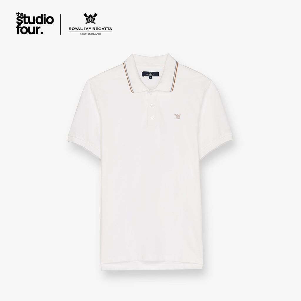 ROYAL IVY REGATTA - Pique Short Sleeve Polo Black เสื้อโปโล (R26WGMA005)