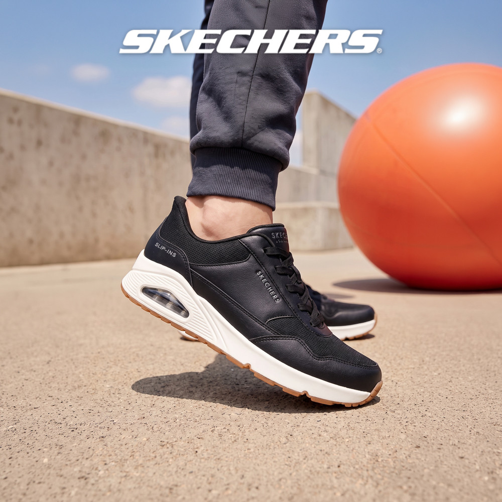 Skechers สเก็ตเชอร์ส รองเท้าผู้ชาย Men Slip-Ins Street Uno Banksia Shoes - 183022-BLK Air-Cooled Memory Foam