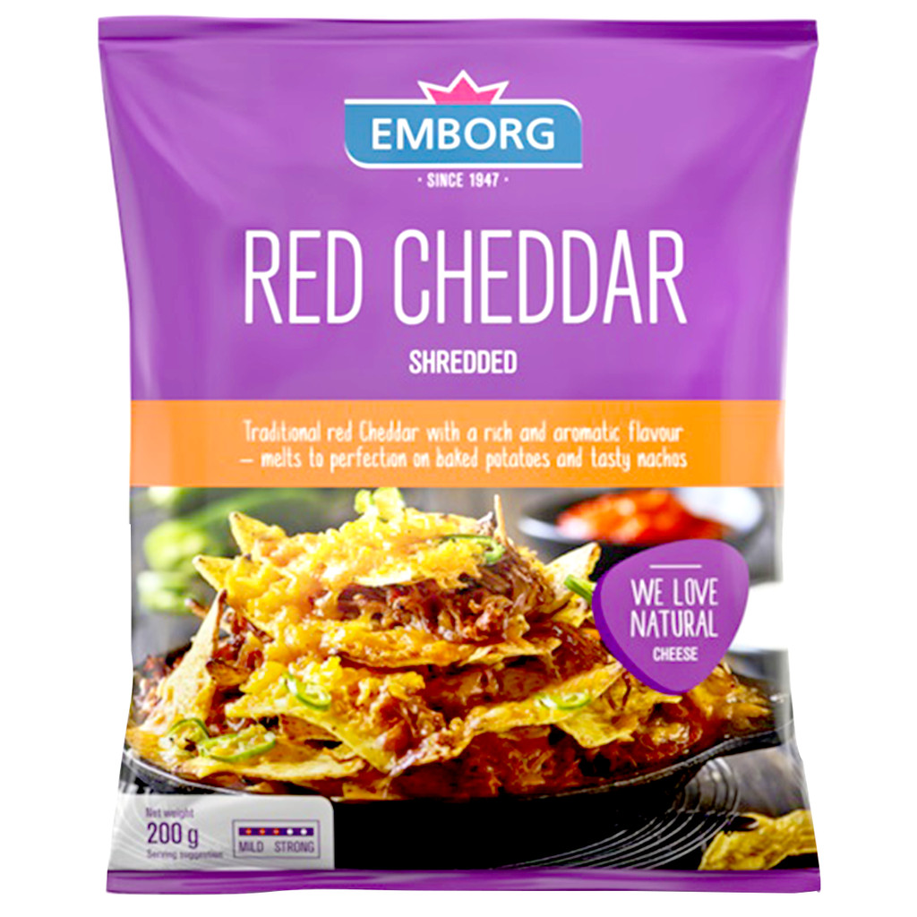 [5701215035027] Emborg Shredded Red Cheddar 200G/15 เอ็มบอร์ก เรดเชดดาร์ชีสชนิดขูด