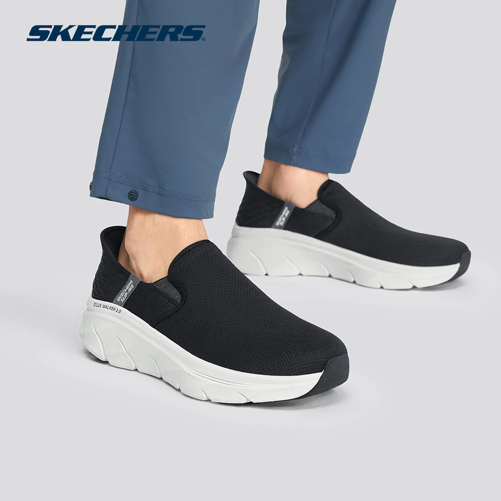 Skechers สเก็ตเชอร์ส รองเท้าลำลองผู้ชาย Men Slip-ins Sport D'Lux Walker 2.0 Shoes - 232463-BLK Air-Cooled Memory Foam