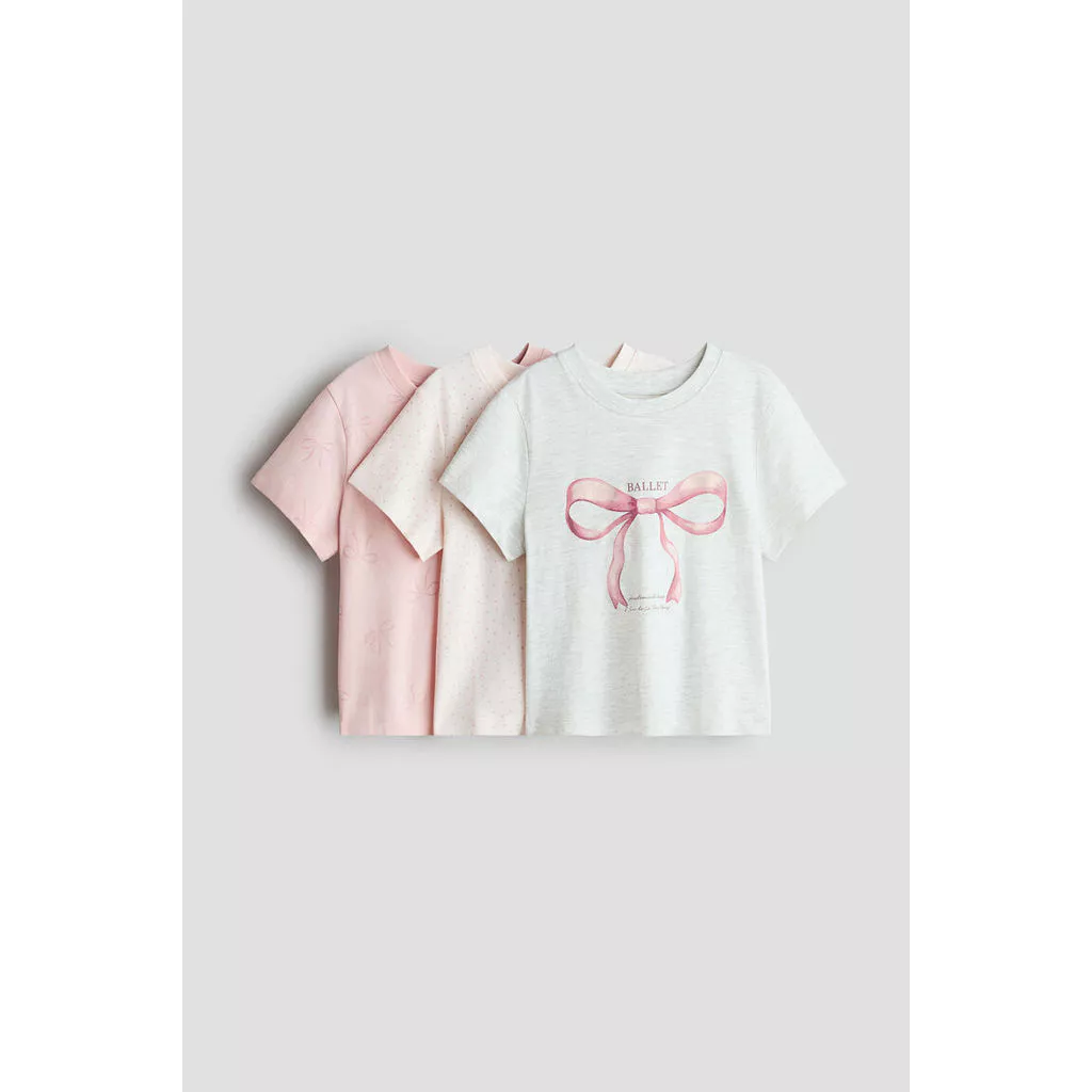 H&M(เอชแอนด์เอ็ม) เสื้อยืดพิมพ์ลาย 3 ชิ้น เด็กหญิง 1320883_2