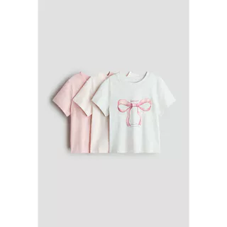 H&M(เอชแอนด์เอ็ม) เสื้อยืดพิมพ์ลาย 3 ชิ้น เด็กหญิง 1320883_2