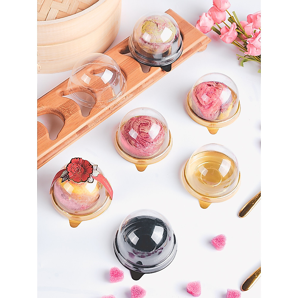 กล่องบรรจุภัณฑ์กรอบไข่แดงเดี่ยวปิดผนึก 5080 กรัมกล่องตุ่ม ซู่เหม่ย เนียง กล่องผู้ถือขนมไหว้พระจันทร์