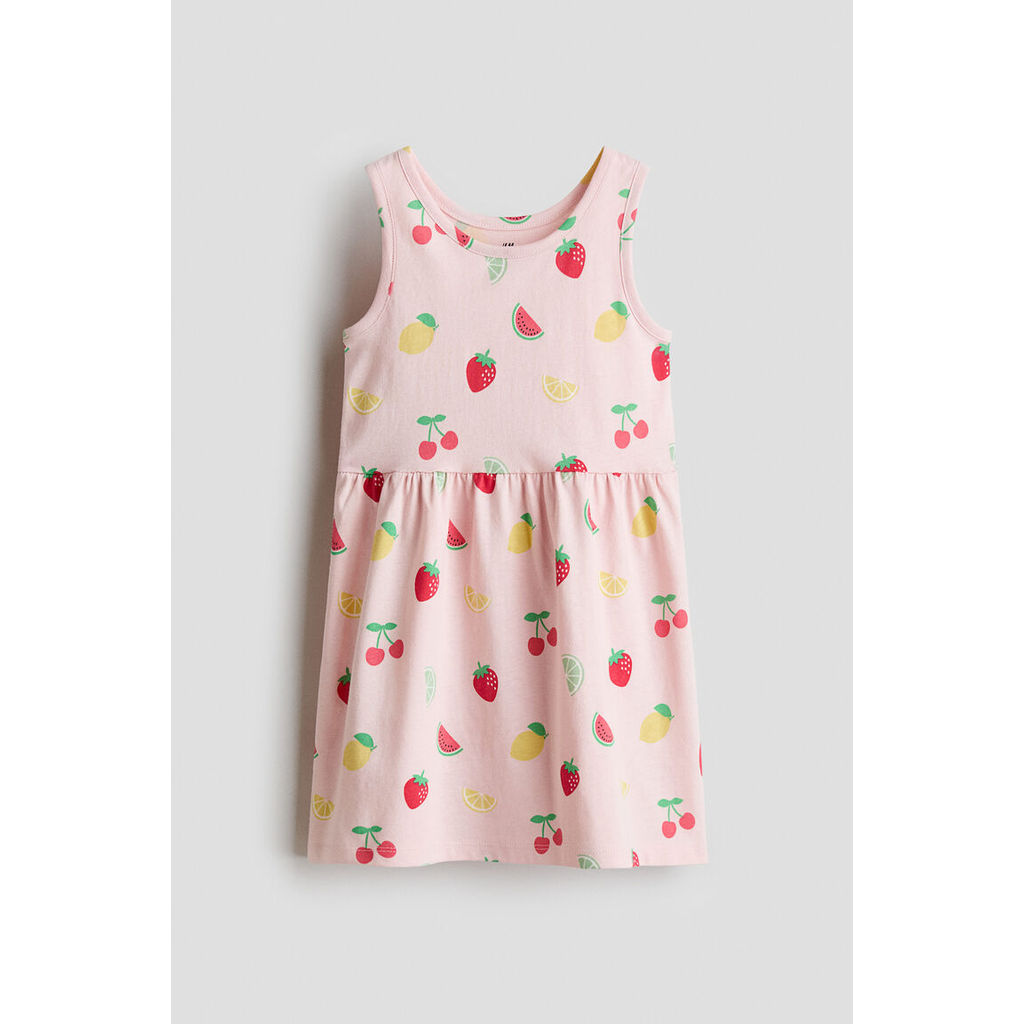 H&M(เอชแอนด์เอ็ม) เดรสผ้าฝ้ายพิมพ์ลาย Girls Printed cotton dress 1317542_3