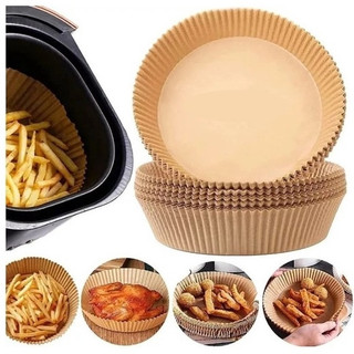 Forma De Airfryer Descartavel Antiaderente De Papel Cozinha Redondo Fritadeira Cozimento Protetor