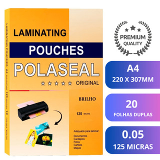 Polaseal Plástico Plastificação A4 0,05mm 20 unidades