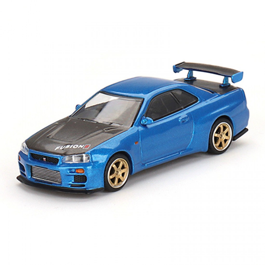 Mini GT MGT00531-R 531 1/64 Nissan Skyline GT-R (R34) Top Secret Bayside Blue Diecast Scale รถโมเดล