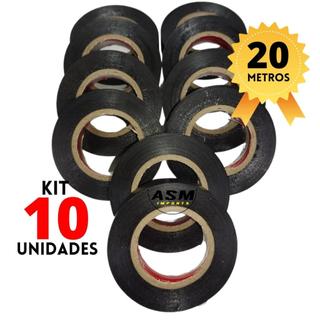 Fita isolante 17mm x 20 metros ou 10 metros preta excelente cola Reduz a vulnerabilidade, Classe de Tensão de 750V, Resistente a raios fita anti chamas fio elétrico fitas isolante para tomadas e fio