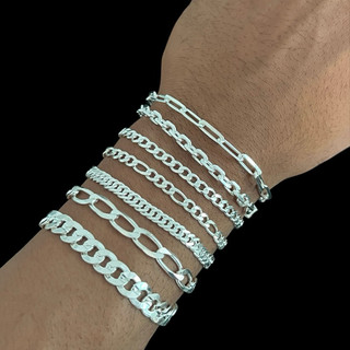Pulseira Masculina Varios Modelo Banhados a Prata 925
