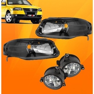 Kit Farol Gol Saveiro Parati G4 Mascar Negra + Milhas