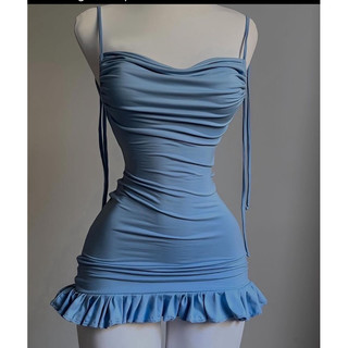 Vestido feminino curto Suplex premium empina bumbum (BABADO)