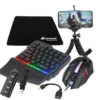 Kit Gamer Teclado + Mouse + OTG-V8 + OTG TIPO-C/ Kit Mobilador Celular / Completo - Oferta Especial
