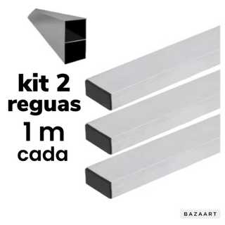 Kit 2 Régua Alumínio Para Pedreiro 1m cada Construção Alinhamento
