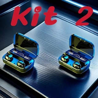 Kit 2 M10 Bluetooth 5.1 Fones de ouvido sem fio TWS estéreo com carregador Power Bank