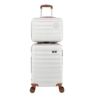 Kit Mala de Bordo Viagem Avião 10kg Pequena ANAC 55x35x23cm 4 Rodinhas 360 com Frasqueira de Mão ABS