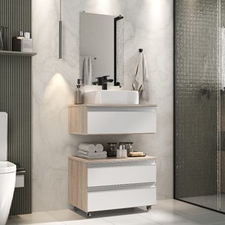 Conjunto Gabinete Banheiro Creta 60cm