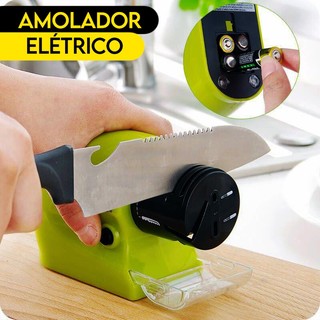 Amolador de Faca Elétrico a Pilha Multiuso Afiador de Utensílios de Cozinha Tesoura e Ferramentas