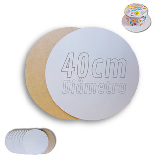 Kit 10 Cake Board 40cm Tabuleiro Bolo Em Mdf 3mm Redondo