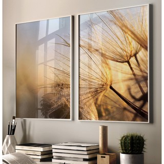 Quadro Paisagem Com Moldura E Vidro Quadro Natureza Sala Quarto Casal Quadro Dente de Leão Floral