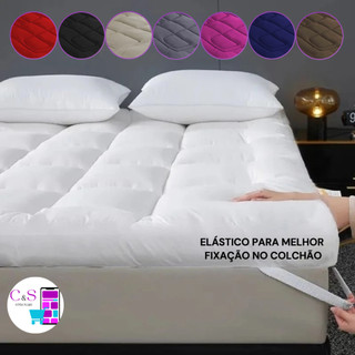 Pillow Top Protetor Colchão Queen Size Cama Box Conjugado Extra Macio Micropercal 400 Fios