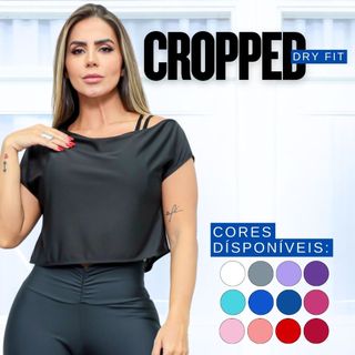 Cropped Academia Fitness Ombro Só Casual Confortável Dry Fit Seca Rápido Feminina Soltinha Oferta