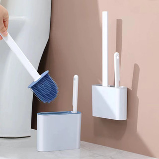2 EM 1 Escova de Silicone para Vaso Sanitário - Base de Banheiro Privada, Alta Eficiência
