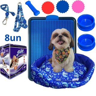 Kit Caminha Pet Caminha de Cachorro Sanitário Canino + 8 un Tapete Higiênico6