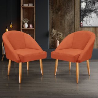 KIT 2 Cadeira Lua Veludo Decorativa Luxo