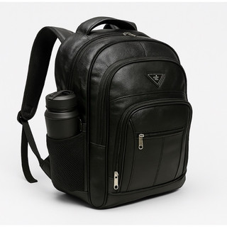 Mochila Masculina Unisex Grande e Reforçada de Couro Mochila Executiva Unissex