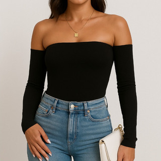 Blusa Feminina Ciganinha Manga Longa Tomara que Caia Tubinho Outono/Inverno