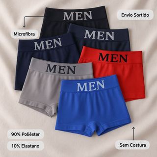Kit de  Cuecas Microfibra Sem Costura - Conforto e Ajuste Perfeito 4 ou 2 Unidades