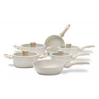 Jogo de Panelas Brinox Antiaderente Ceramic Life Sirius Vanilla - 6 Peças com Indução