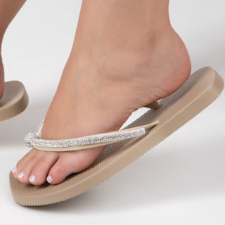 Chinelo Brilho Feminina Delicado Bico Quadrado Promoção Verão 2025