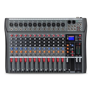 VEDO Misturador Mini Mixer De Áudio Portátil 12/8/7 Canais Mixer de placa de som com Bluetooth USB para Música Podcast
