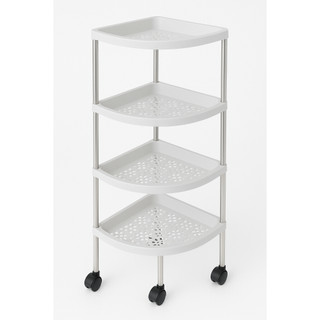 Carrinho Organizador Multiuso De Canto Com 4 Prateleiras  Rodinha Cor Branco