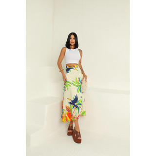 Saia envelope estampada moda feminina