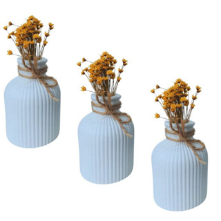 Kit com 20 Vasos de Gesso Decorativo Centro de Mesa para Casamento Aniversário de 15 Anos, Batizado