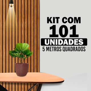 Kit até 101 Revestimentos Ripa Ripados MDF 45x11cm com Variações de 21 até 101 unidades com dupla face