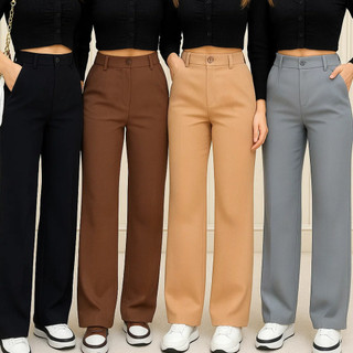 Calça Pantalona Alfaiataria Premium Cintura Alta Com Bolso PROMOÇÃO