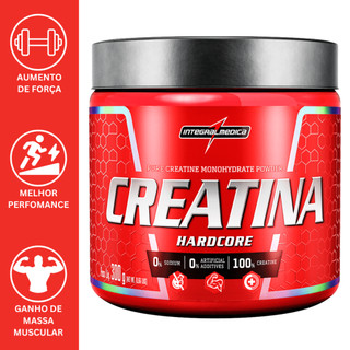 CREATINA 100% PURA HARDCORE 300G SEM SABOR e 350G COM SABOR - INTEGRALMEDICA