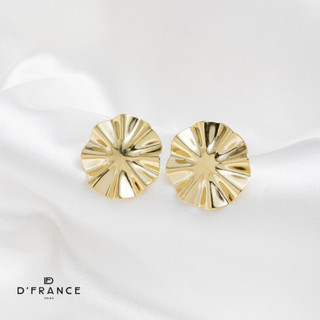 Brinco De Chapa Redondo Orgânico Banhado a Ouro 18K - D France Semijóias