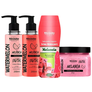 Kit completo melancia sabonetes, hidratante esfoliante