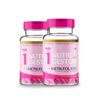 Nutrigeston 1 Kit 2 Potes Fertilidade Feminina Preparação Gravidez Tentantes Metilfolato 120 Cápsulas