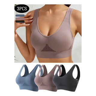 Kit 3 Tops Com Bojo Esportivo Fitness Academia Yoga Ciclismo