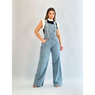 MACACÃO JEANS ALÇA DE OMBRO SEM LACYRA FEMININA