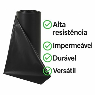 Lona Plástica Preta 8x20m 200 Micras Pesada Lagos Obras
