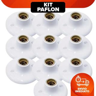 Kit 10 Plafon Suporte Lâmpadas Redondo Bocal E27 Estrutura Branco 110v 220v Paflon teto casa cozinha